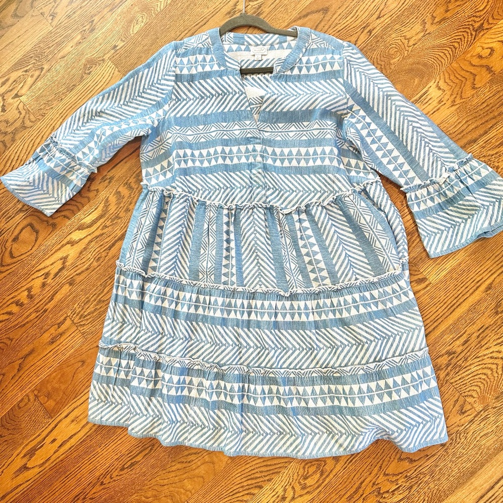 Blue Patterned Mud Pie Dress l